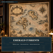 Tolivinse™ Emerald Currents Ocean Map Art Print