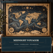 Tolivinse™ Midnight Voyager World Map Art Print