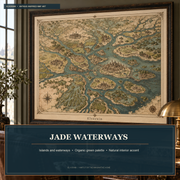 Tolivinse™ Jade Waterways Map Art Print
