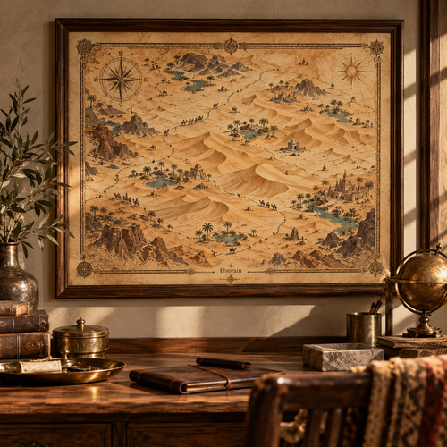 Tolivinse™ Amber Dunes Map Art Print