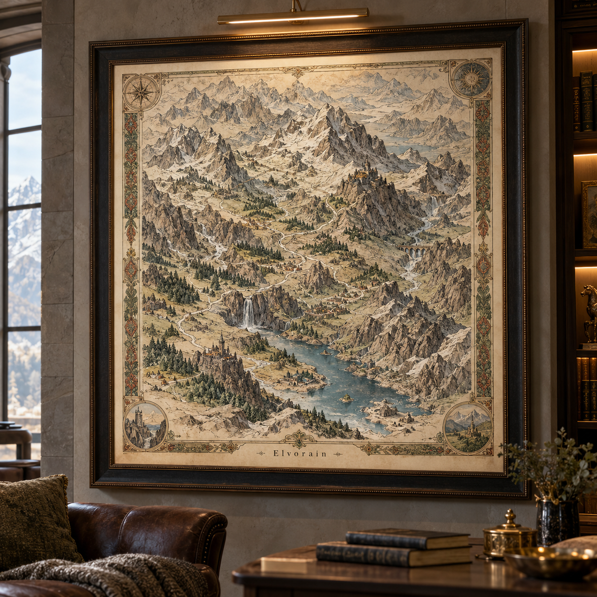 Tolivinse™ Highland Realms Map Art Print