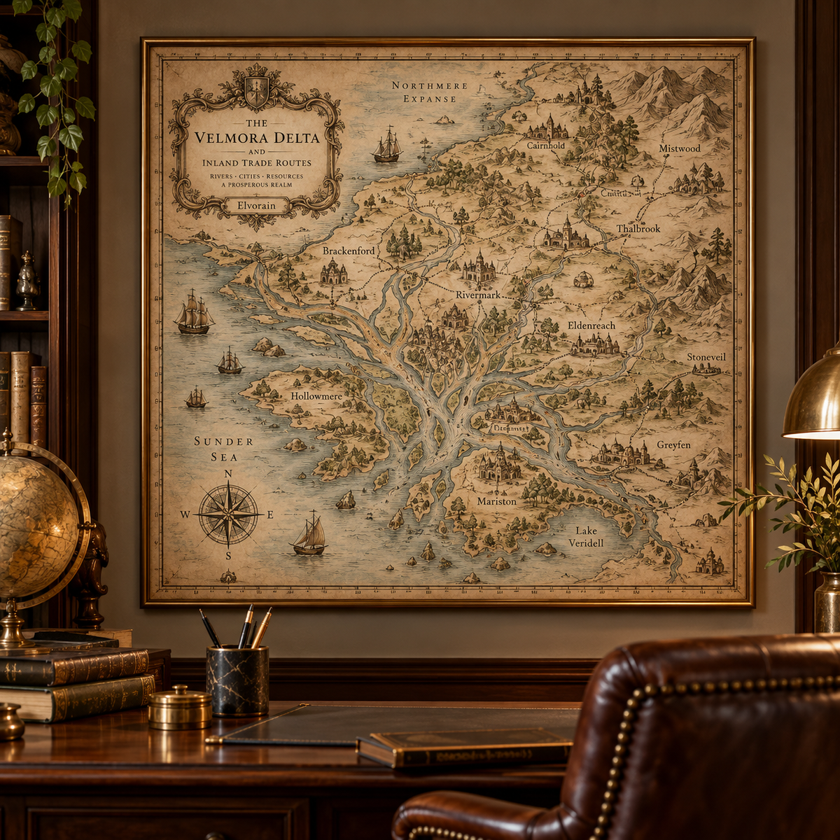Tolivinse™ Whispering Delta Map Art Print