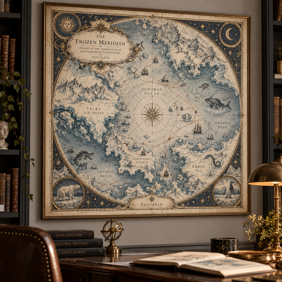 Tolivinse™ Frozen Meridian Map Art Print