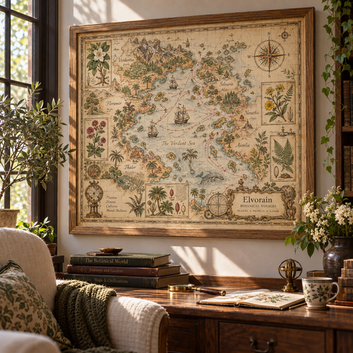 Tolivinse™ Botanical Isles Map Art Print