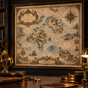 Tolivinse™ Emerald Currents Ocean Map Art Print