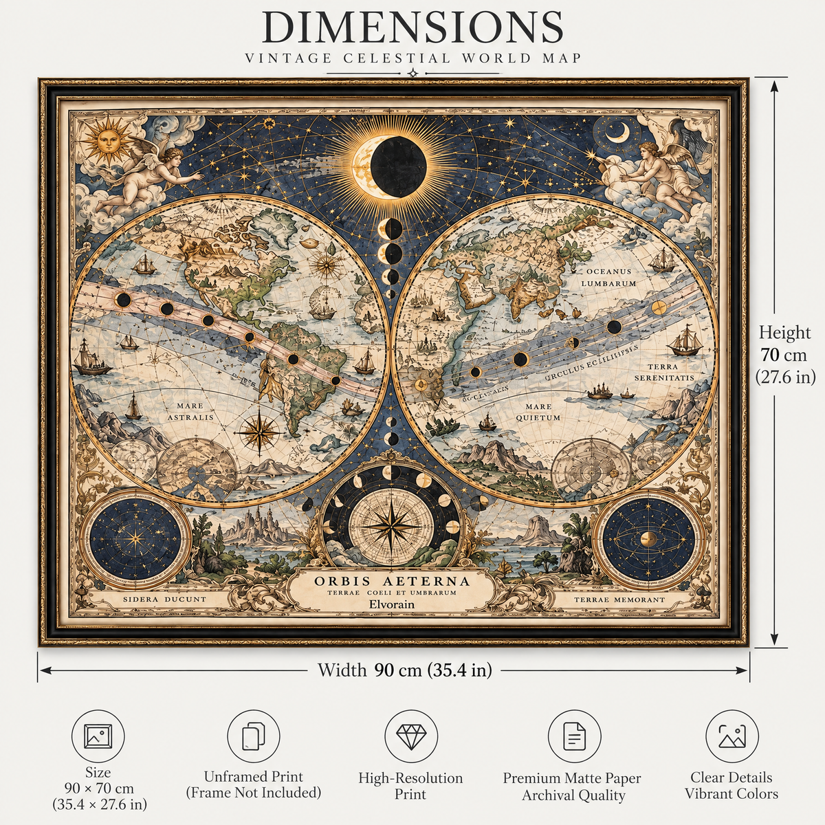 Tolivinse™ Eclipse Atlas Map Art Print