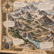 Tolivinse™ Highland Realms Map Art Print
