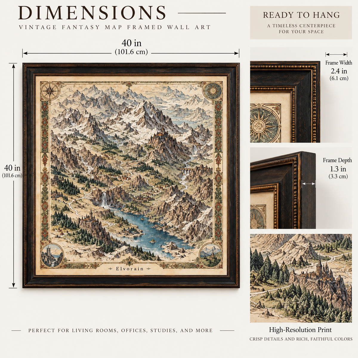 Tolivinse™ Highland Realms Map Art Print