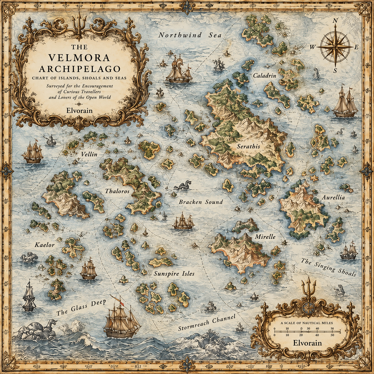 Tolivinse™ Pearl Archipelago Map Art Print