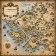 Tolivinse™ Whispering Delta Map Art Print