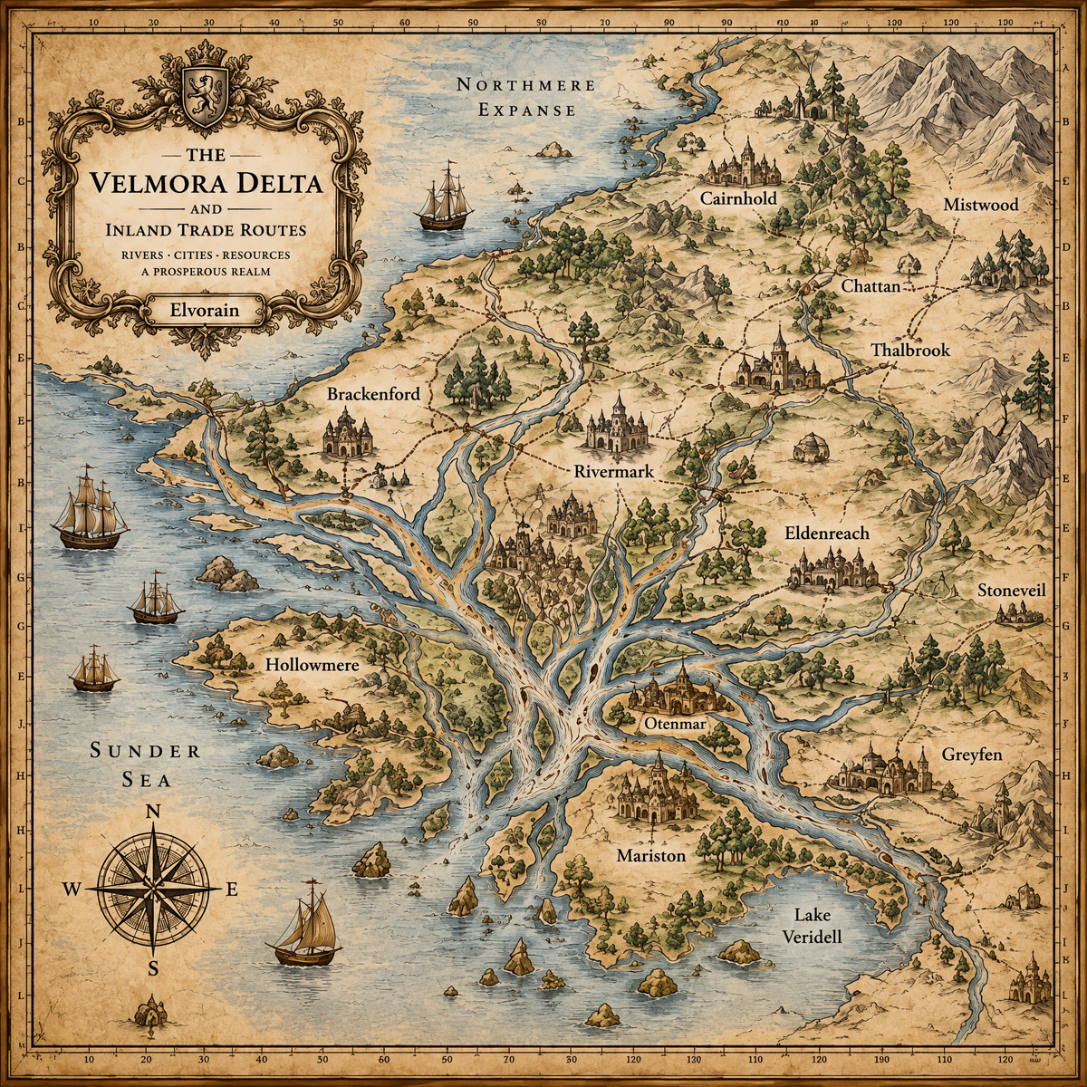 Tolivinse™ Whispering Delta Map Art Print