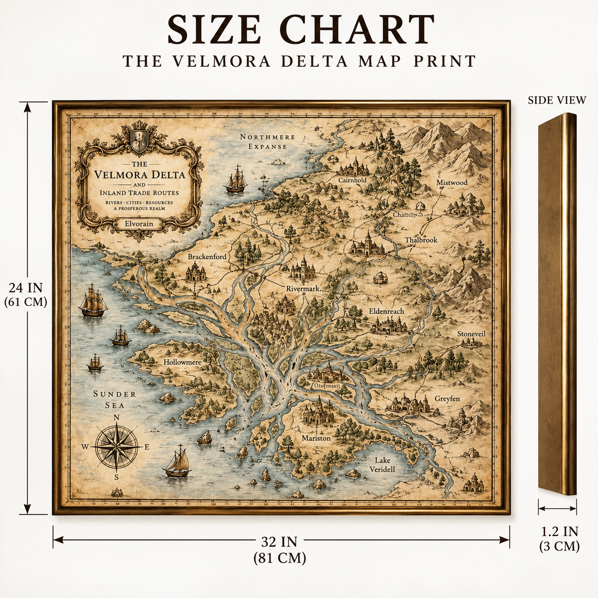 Tolivinse™ Whispering Delta Map Art Print