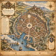 Tolivinse™ Crown Harbor City Map Art Print