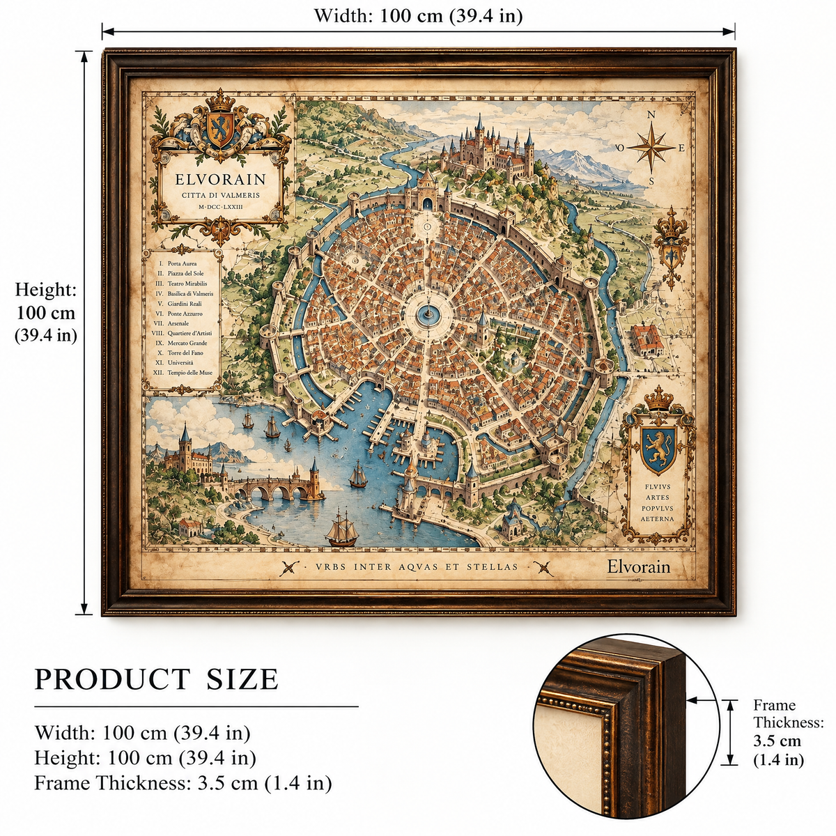 Tolivinse™ Crown Harbor City Map Art Print