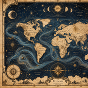 Tolivinse™ Midnight Voyager World Map Art Print