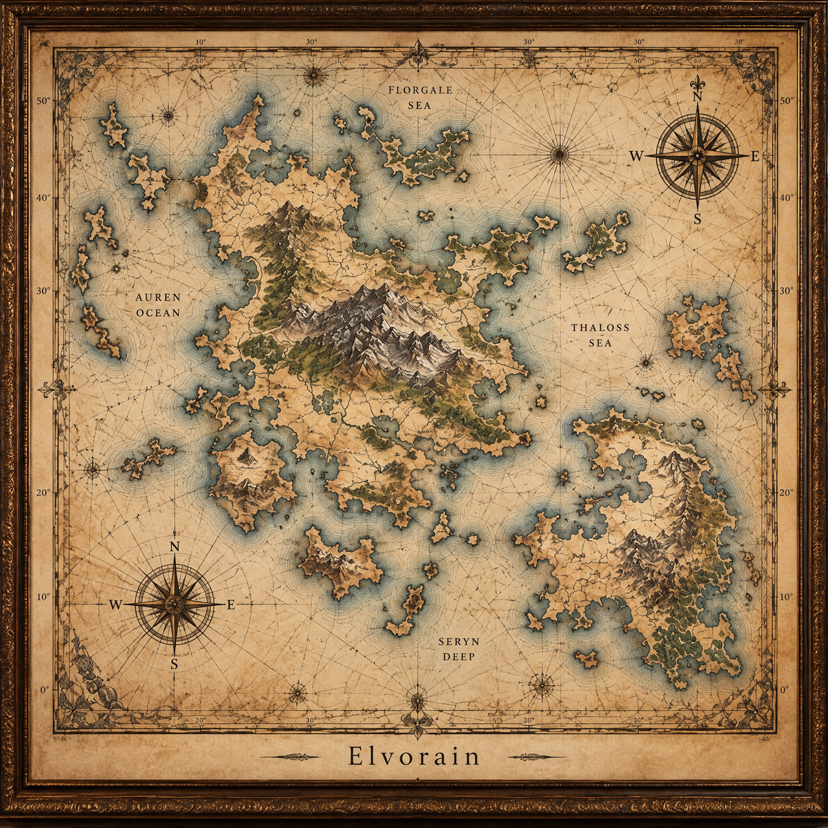 Tolivinse™ Forgotten Isles Map Art Print