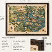 Tolivinse™ Jade Waterways Map Art Print