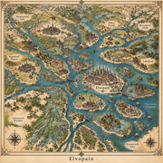 Tolivinse™ Jade Waterways Map Art Print
