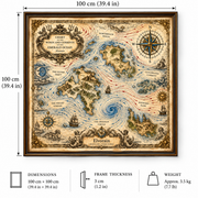 Tolivinse™ Emerald Currents Ocean Map Art Print