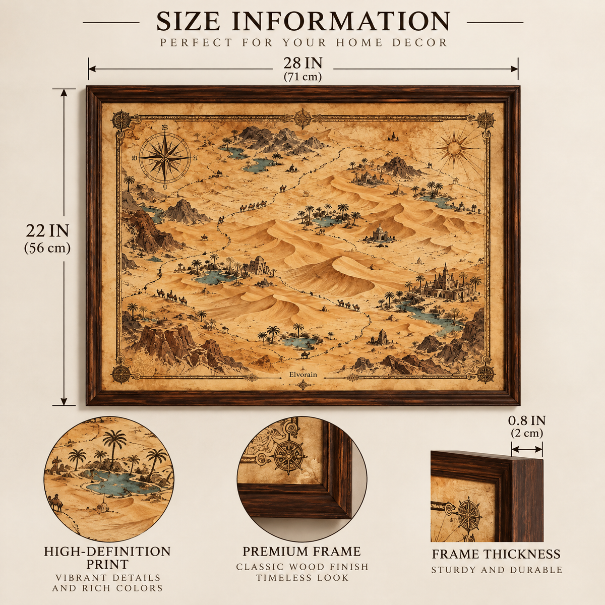 Tolivinse™ Amber Dunes Map Art Print