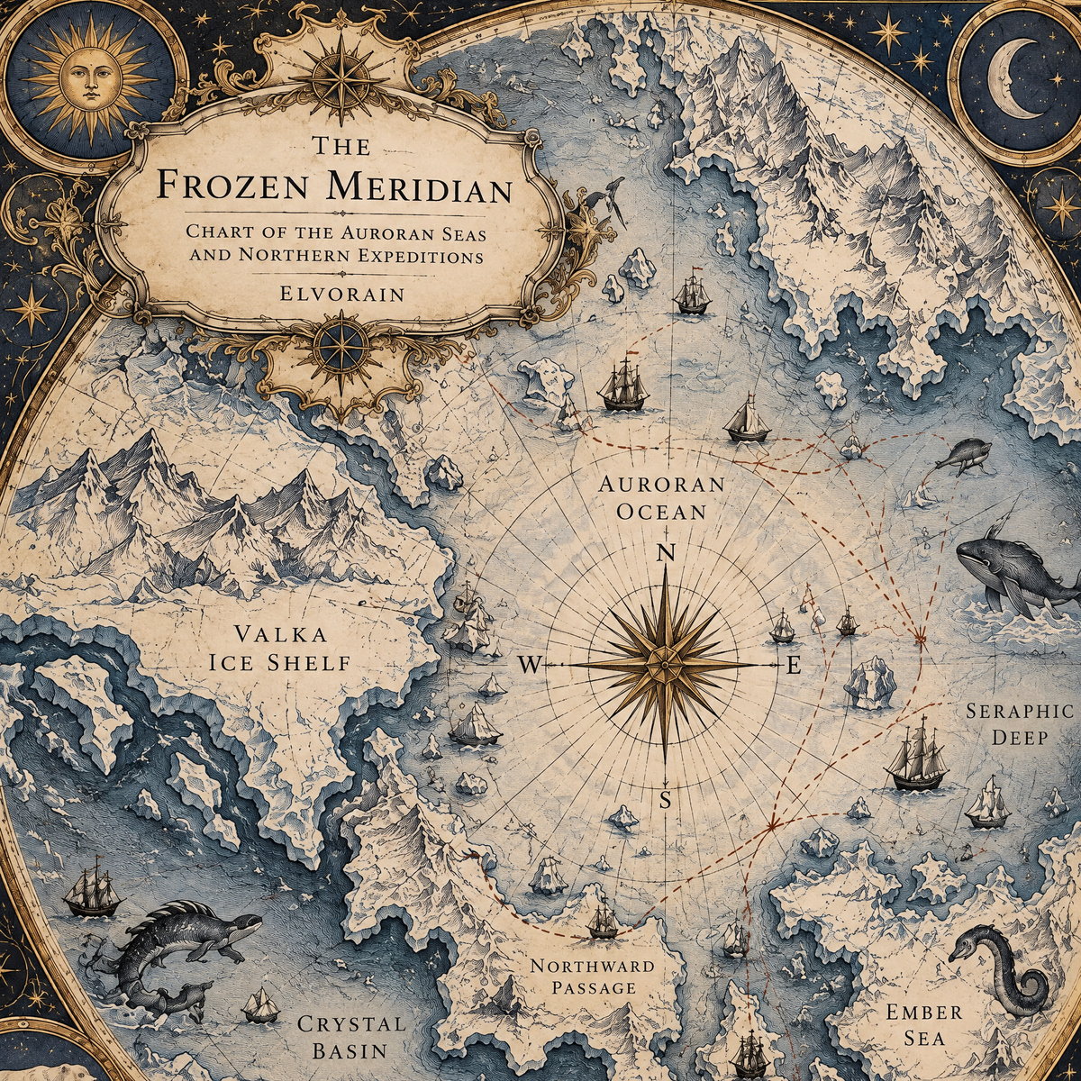 Tolivinse™ Frozen Meridian Map Art Print